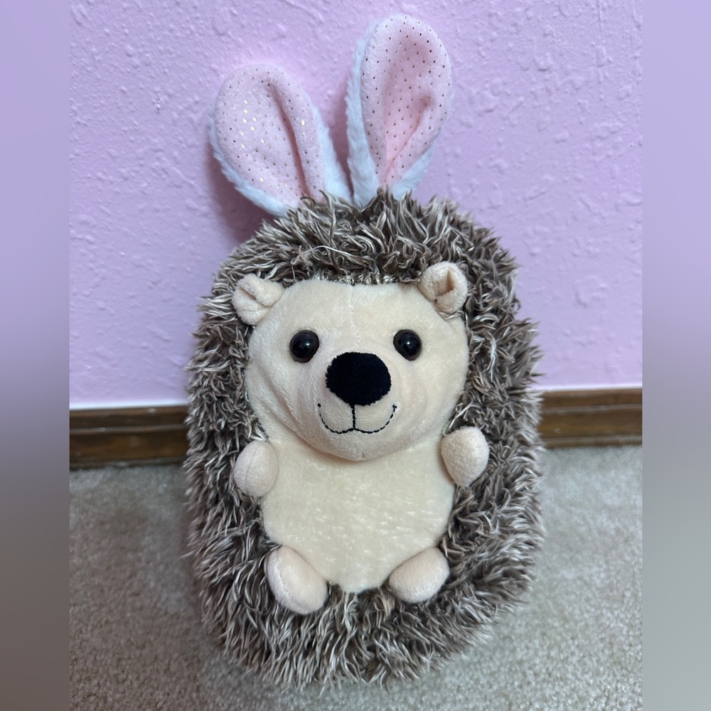 Walmart Easter Bunny Ears Hedgehog Plush 10” Stuffed Animal